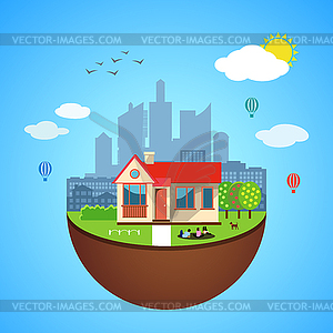 Urban home earth concept - vector image