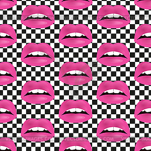 Glamour seamless lip pattern. for fashion design - vector clipart