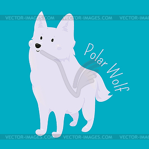 Polar Wolf. Child fun pattern icon - royalty-free vector image