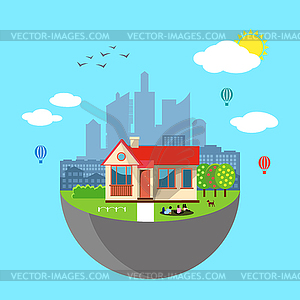 Urban home earth concept - vector clipart