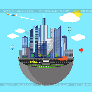 Urban earth concept - color vector clipart