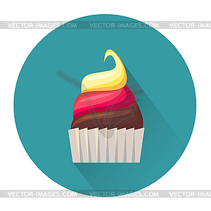 Cartoon dessert cake icon - vector clipart