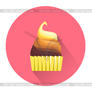 Cartoon dessert cake icon - vector image