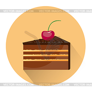 Cartoon dessert cake icon - vector image