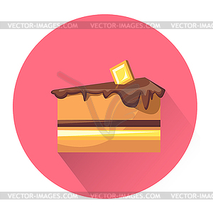 Cartoon dessert cake icon - royalty-free vector image