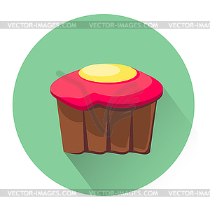 Cartoon dessert cake icon - vector clip art