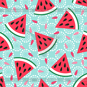 Cute seamless watermelon pattern - vector image