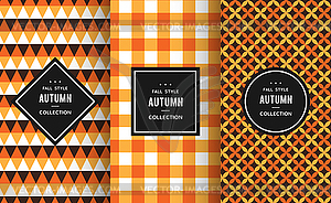 Autumn seamless patterns - vector clipart