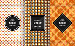 Autumn seamless patterns - vector clip art