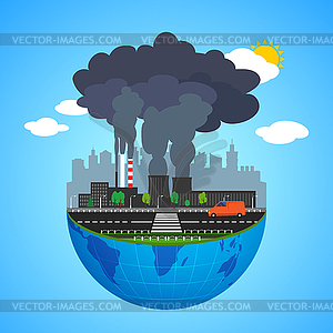 Industry earth concept. for global industrial - vector clip art