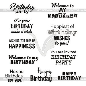 Happy birthday typography text - vector image