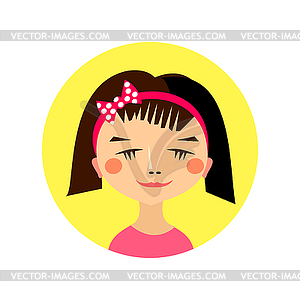 Female face avatar profile head - vector clip art