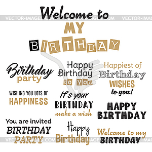 Happy birthday set - vector clipart