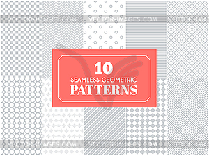 Light grey seamless patterns for universal - vector clipart