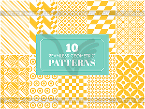 Vintage different seamless patterns - vector image