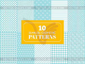 Vintage different seamless patterns - vector EPS clipart