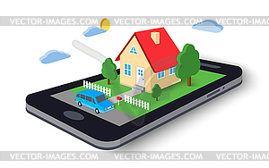 Remote home control concept icon.  - vector image