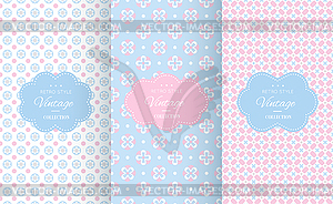 Baby pastel different seamless patterns - vector clipart