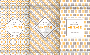 Soft different seamless patterns - vector clip art