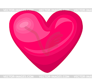 Cute shiny pink heart icon - vector clipart