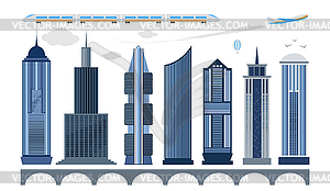 Set of city icons - vector clip art