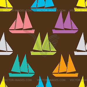 Boat seamless pattern - vector image