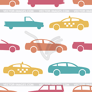 Retro car seamless pattern - vector clipart / vector image