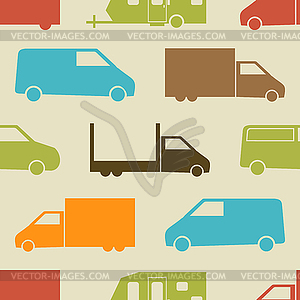 Retro truck seamless pattern - vector clipart