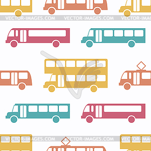 Retro bus seamless pattern - vector image