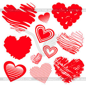 Red heart icons - vector clip art