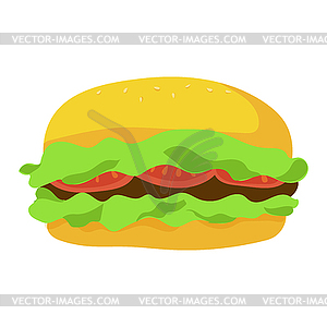 Fast food hamburger icon - vector clipart