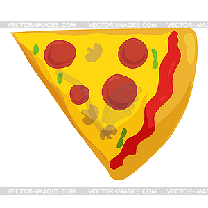 Fast food pizza slice icon - vector image