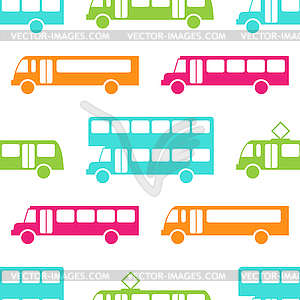 Retro bus seamless pattern - vector image