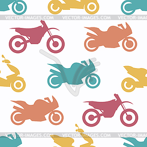 Retro motorcycle seamless pattern - vector clip art