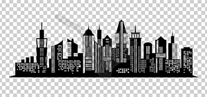Cityscape black icon on transparent background - vector clipart