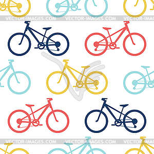 Retro bike seamless pattern - color vector clipart