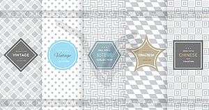 Light grey seamless patterns for universal - vector image