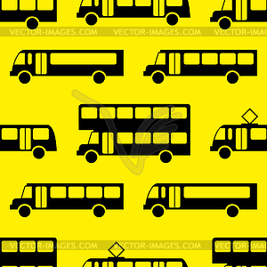 Ретро автобус бесшовные модели - рисунок в векторном формате