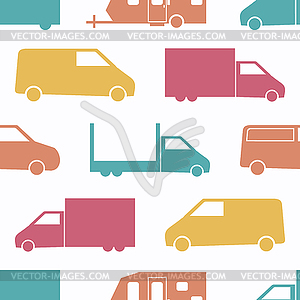 Retro truck seamless pattern - vector image