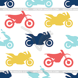 Retro motorcycle seamless pattern - vector clipart / vector image