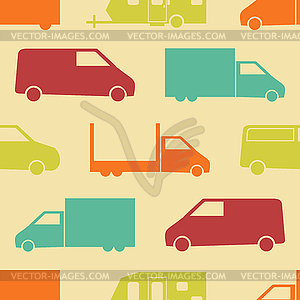 Retro truck seamless pattern - vector image