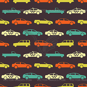 Retro car seamless pattern - vector clip art