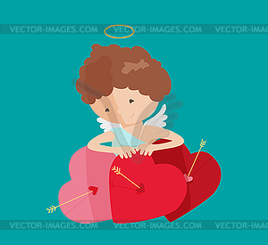 Cute angel - vector image