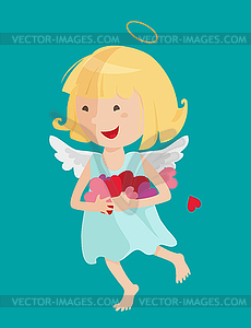 Cute angel - vector image