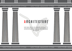 Architecture greek temple background - vector clipart