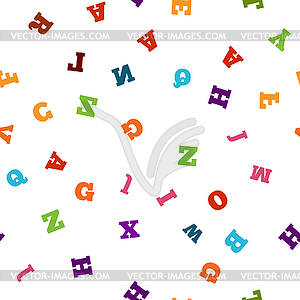 Colorful letter seamless pattern - vector clipart