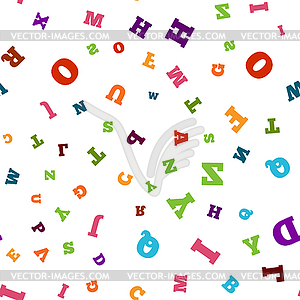 Colorful letter seamless pattern - vector clip art