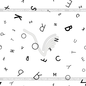 Black letter seamless pattern - vector image