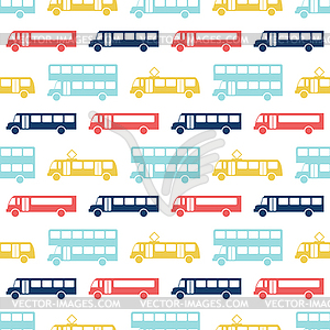 Retro bus seamless pattern - vector clipart / vector image