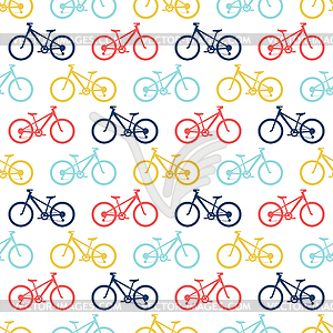 Retro bike seamless pattern - vector clipart